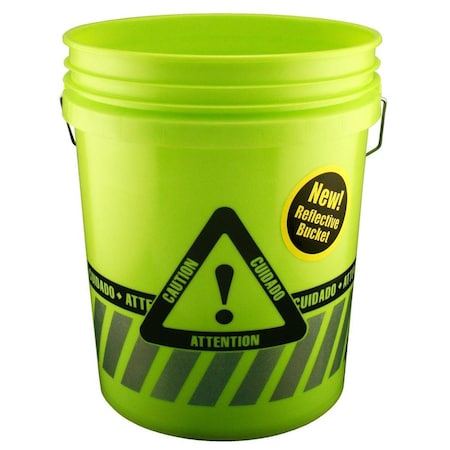 Leaktite Leaktite 247409 5 gal Reflective Caution Bucket, 247409 247409